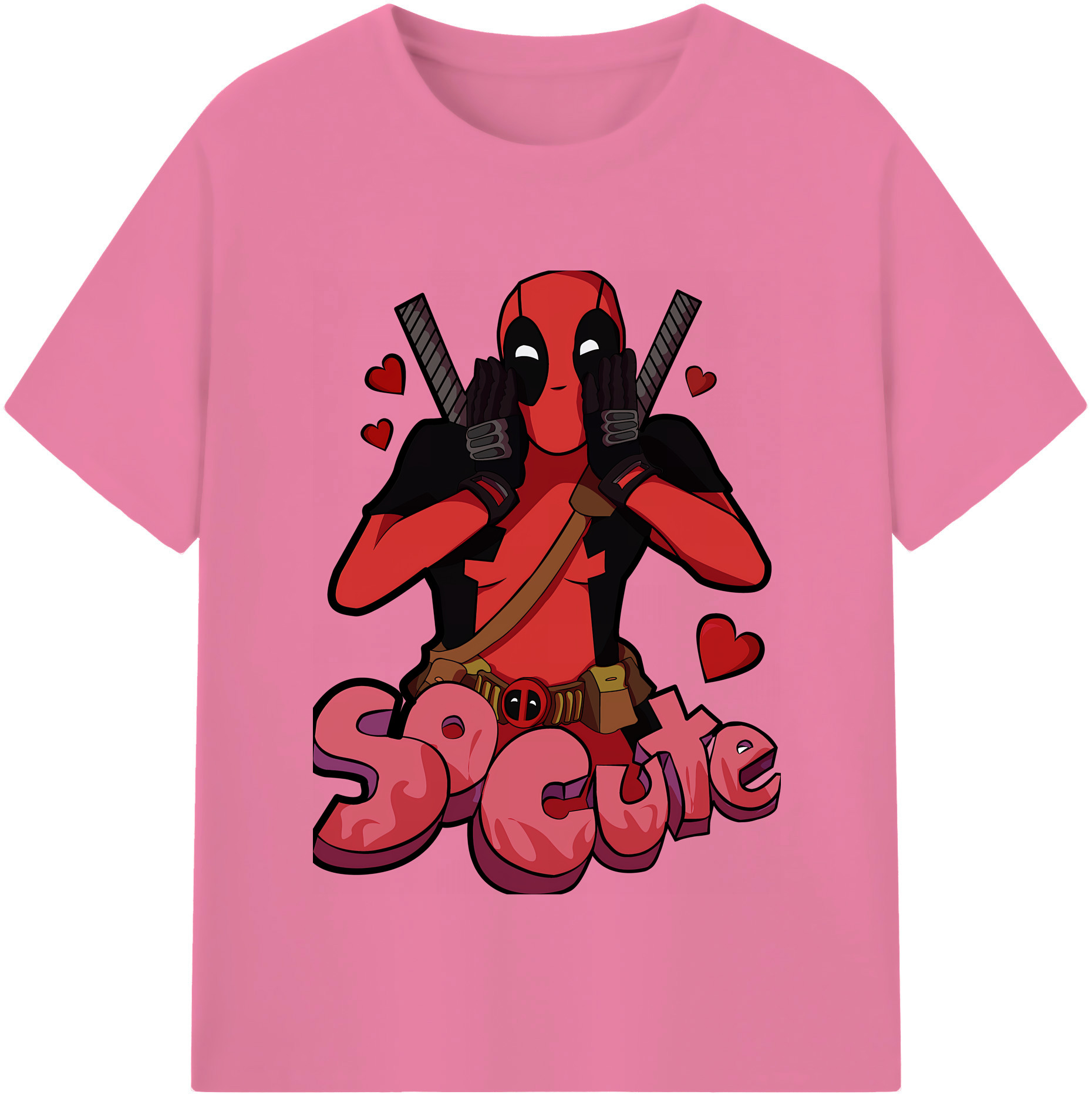 （画像用） Deadpool デッドプール 綿100％半袖Tシャツ（フロントプリント）